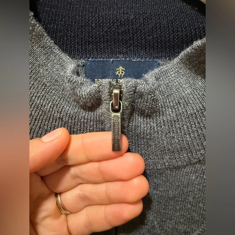Brooks Brothers Merino Wool 1/4 Zip Sweater Gray Men’s  , size XL